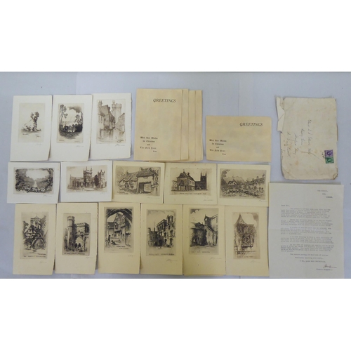 82 - Cedric Hodgson - etchings: to include 'Magdalen College, Oxford'  5