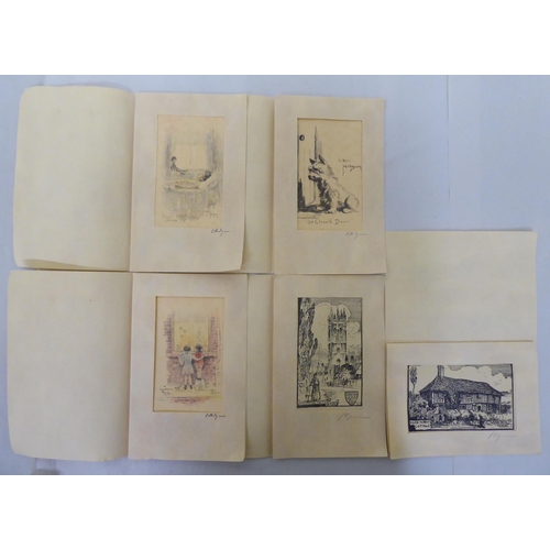 82 - Cedric Hodgson - etchings: to include 'Magdalen College, Oxford'  5