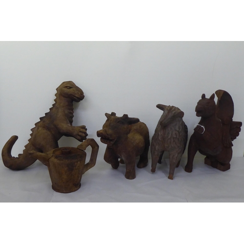 87 - Carved wooden figures: to include a hippogryph  14