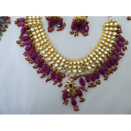 92 - Costume jewellery: to include necklaces and earrings of Indian design