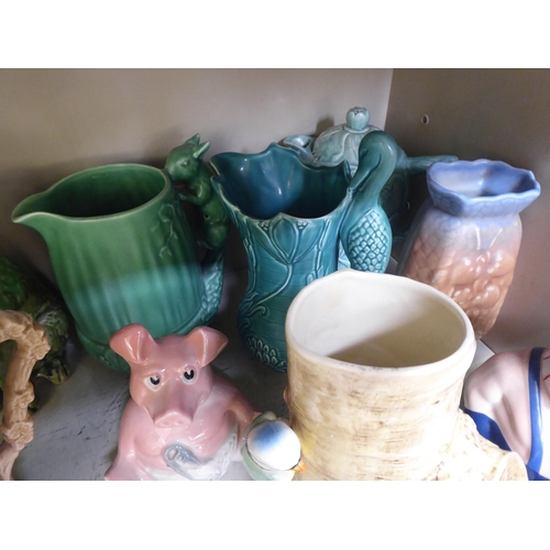 94 - Mixed ceramics: to include a Sylvac jug with a squirrel handle  8