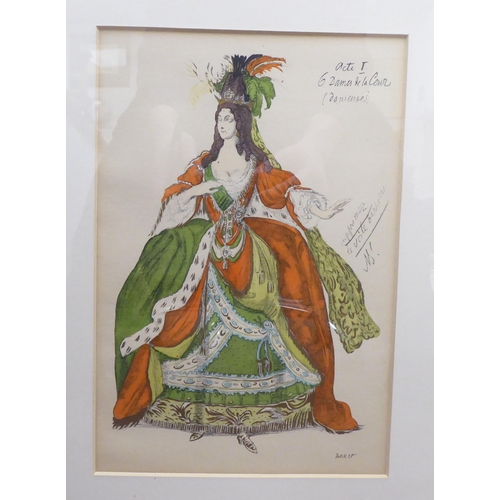 101 - After Leon Bakst - a series of three costume designs  pochoir prints  12