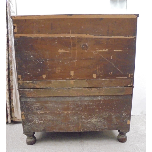 113 - A mid Victorian mahogany bow front dressing chest, comprising two short/three graduated long drawers... 