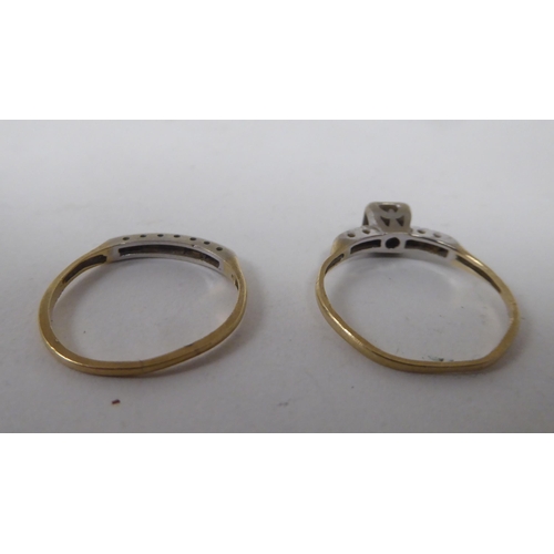 163 - Two 1930s American Burland diamond set wedding rings  boxed