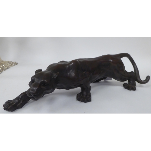 187 - * Bayre - a cast and patinated bronze model, a prowling panther  bears a signature  18