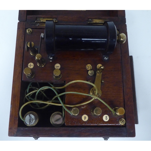 200 - A vintage Watson & Sons (Electro Medical Ltd) shock treatment instrument, fitted in a mahogany b... 