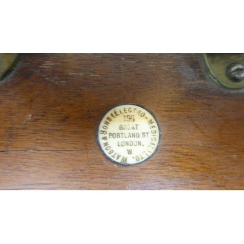 200 - A vintage Watson & Sons (Electro Medical Ltd) shock treatment instrument, fitted in a mahogany b... 