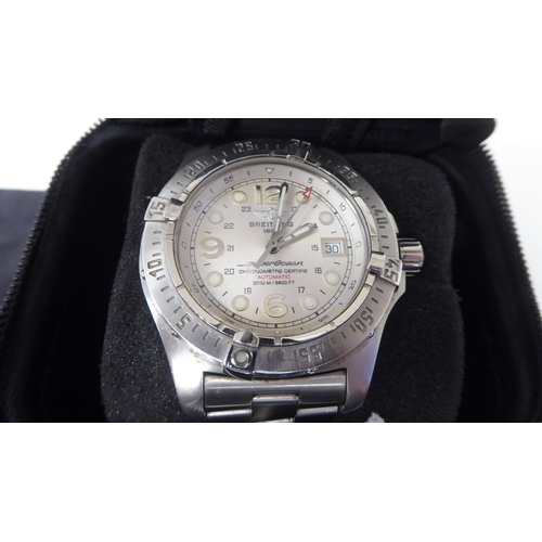 201 - A Breitling Super Ocean Chronometer, stainless steel cased bracelet wristwatch, the automatic moveme... 