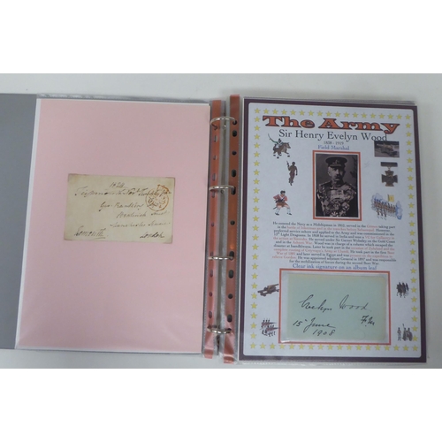 203 - A collection of miscellaneous British military autographs with attendant texts: to include Field Mar... 