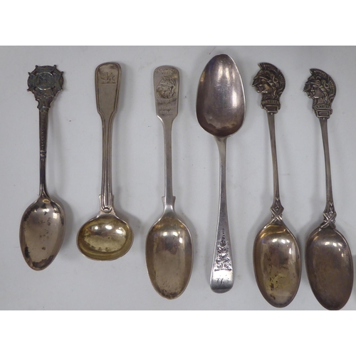 204 - Silver items: to include napkin rings; presentation and condiments spoons  mixed marks 