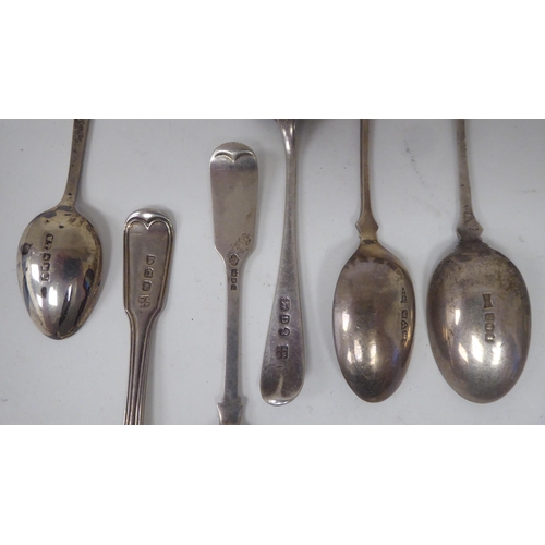 204 - Silver items: to include napkin rings; presentation and condiments spoons  mixed marks 