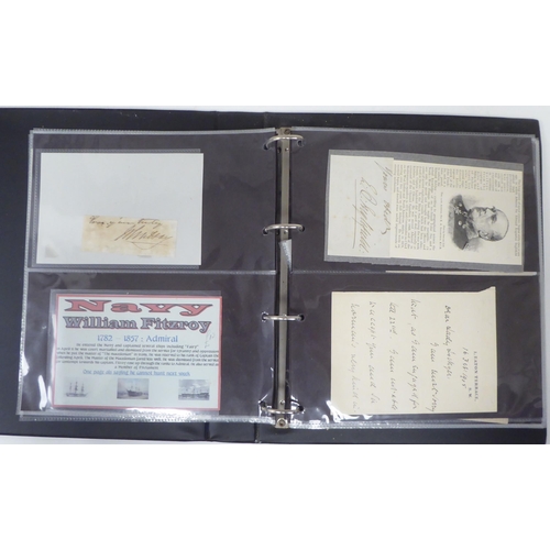 213 - A collection of miscellaneous mainly military and related autographs, letters and similar ephemera: ... 