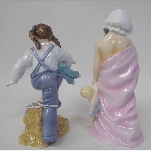 235 - A series of six Royal Worcester bone china figures 'Katie's Day' by Glenis Devereaux, viz. 'Storytim... 