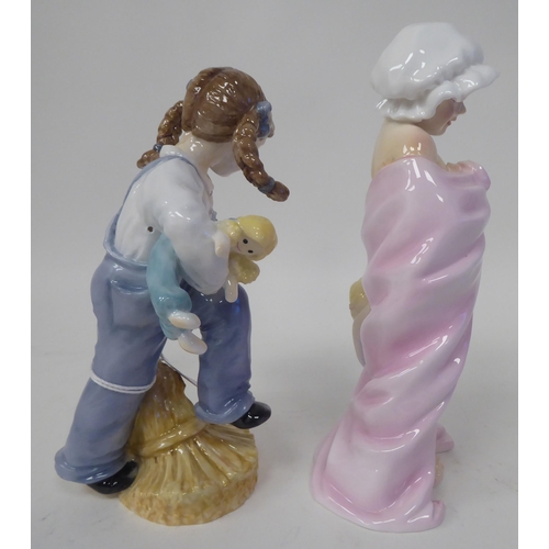 235 - A series of six Royal Worcester bone china figures 'Katie's Day' by Glenis Devereaux, viz. 'Storytim... 