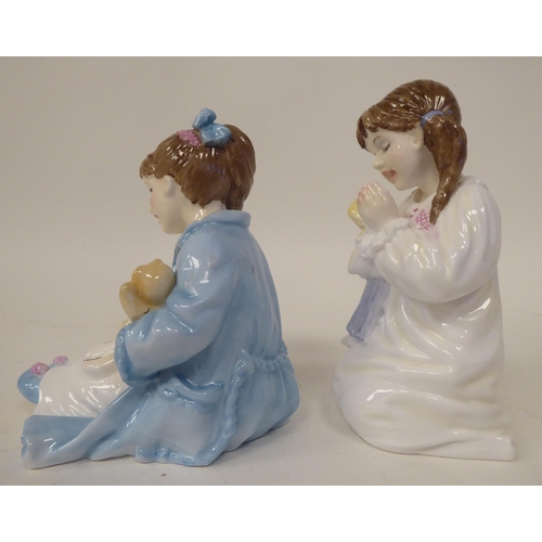 235 - A series of six Royal Worcester bone china figures 'Katie's Day' by Glenis Devereaux, viz. 'Storytim... 