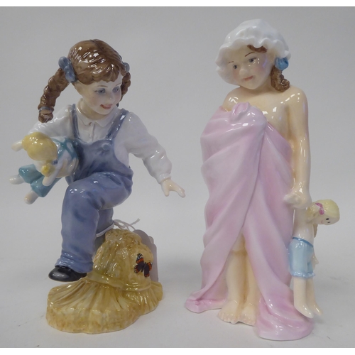 235 - A series of six Royal Worcester bone china figures 'Katie's Day' by Glenis Devereaux, viz. 'Storytim... 