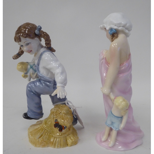 235 - A series of six Royal Worcester bone china figures 'Katie's Day' by Glenis Devereaux, viz. 'Storytim... 