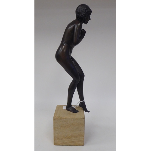 238 - After Glenis Devereaux - a cast bronze figure 'Waters Edge'  bears a signature  Limited Ed... 