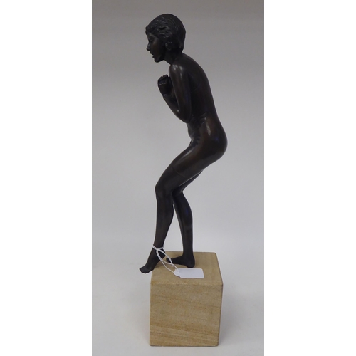 238 - After Glenis Devereaux - a cast bronze figure 'Waters Edge'  bears a signature  Limited Ed... 