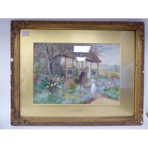 258 - Arthur Wilkinson - 'A Quiet Spot in Surrey' and 'A Kentish Cottage'  watercolours  bearing... 