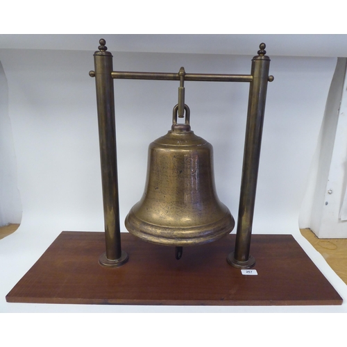 267 - A cast bronze marine bell, inscribed 'A&M 1943' with a clapper  10