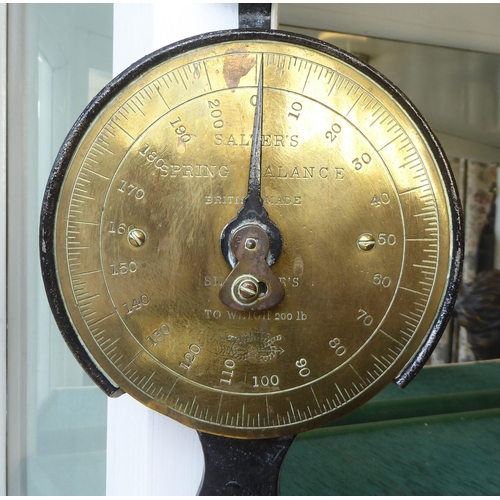 73 - A Salter's Sylvesters Patent No.20T trade spring balance, to weigh 100lbs, the dial 9.5