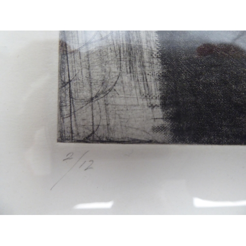 97 - After John MacFarlane - a series of three abstracts monochrome etchings  bearing pencil signatu... 