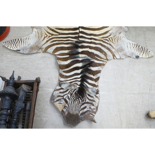 107 - An unmounted zebra skin