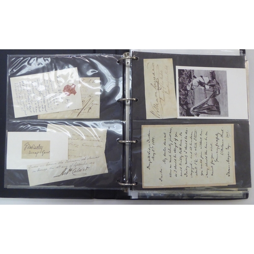 210 - Miscellaneous mainly 19th and early 20thC uncollated album collections, letters, autographs and asso... 