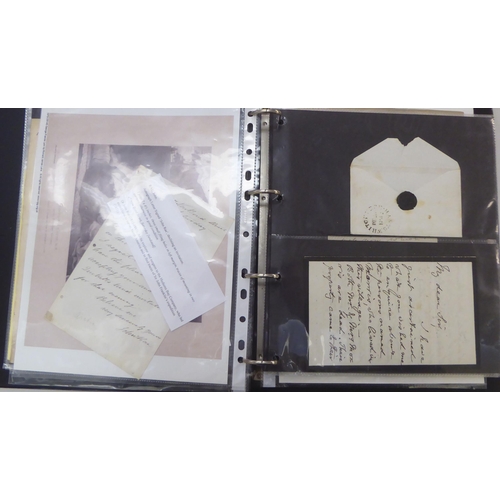 210 - Miscellaneous mainly 19th and early 20thC uncollated album collections, letters, autographs and asso... 