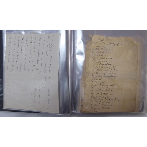 210 - Miscellaneous mainly 19th and early 20thC uncollated album collections, letters, autographs and asso... 