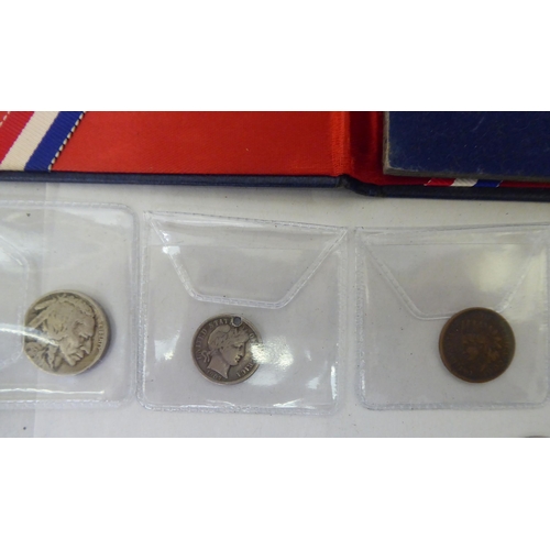 118 - Uncollated American coins: to include a one ounce 999 Fine Silver Ronald Regan one dollar  boxed