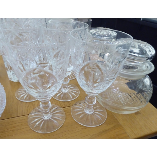 119 - Glassware: to include decanters; and pedestal wines