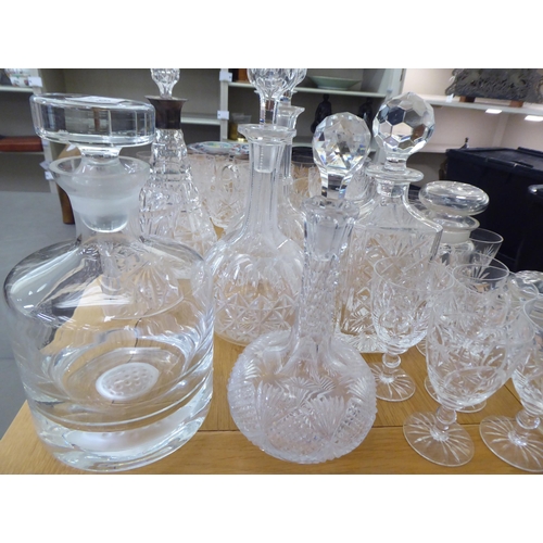 119 - Glassware: to include decanters; and pedestal wines