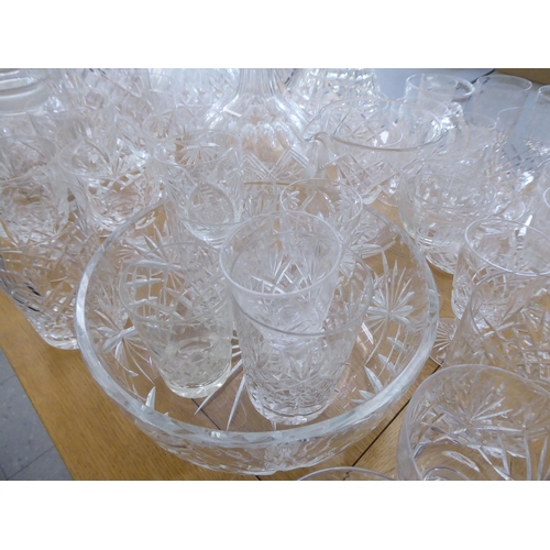 119 - Glassware: to include decanters; and pedestal wines