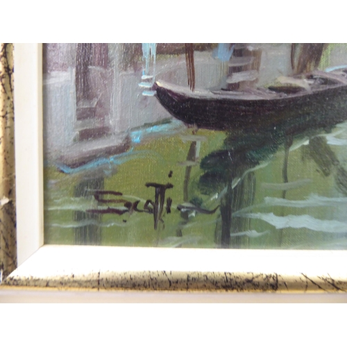 126 - * Scotti - a Venetian backwater  oil on canvas  bears a signature  11