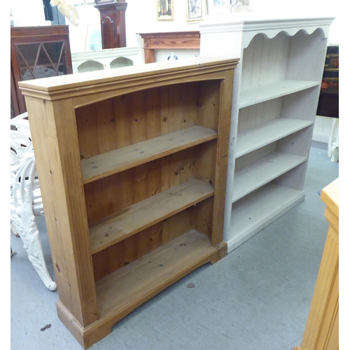 145 - A shabby-chic painted pine open front bookcase  48