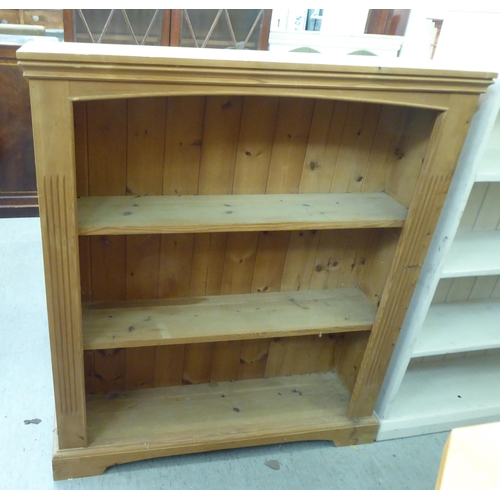 145 - A shabby-chic painted pine open front bookcase  48