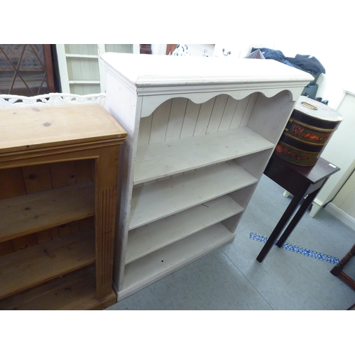 145 - A shabby-chic painted pine open front bookcase  48