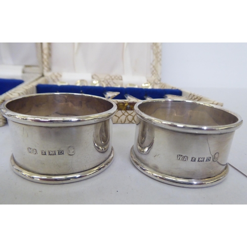 149 - Silver and white metal collectables and flatware: to include napkin rings  mixed marks