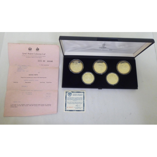 150 - A group of five Moscow 1980 Olympics silver proof coins  boxed