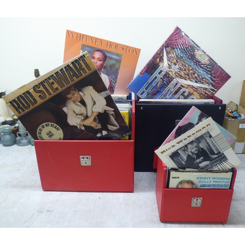 182 - Vinyl albums and 45rpm singles, mainly rock 'n pop: to include David Essex, Madonna, Sister Sledge a... 