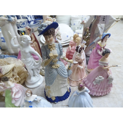 184 - Decorative ceramic figures: to include a Lladro porcelain geisha  9