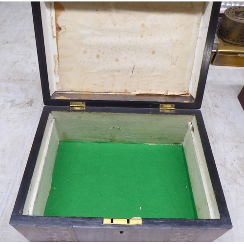 20 - Three boxes: to include a late 19thC walnut casket with brass mounts  7