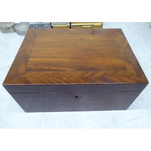 20 - Three boxes: to include a late 19thC walnut casket with brass mounts  7