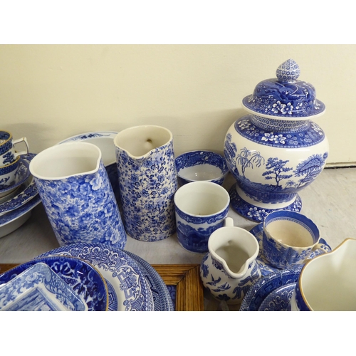 201 - Blue and white ceramics: to include willow and other patterns by Burleighware and other factories