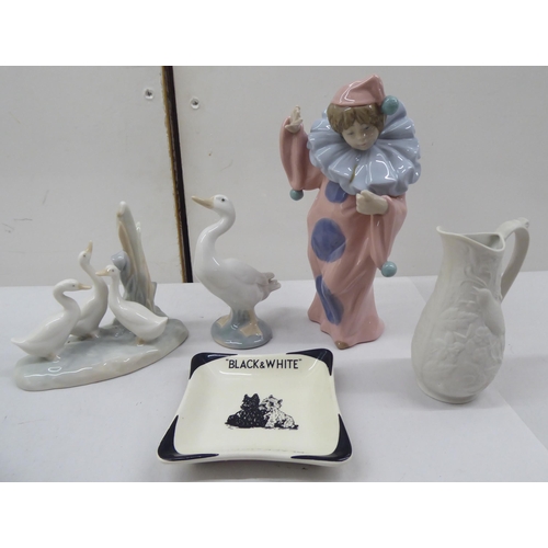 205 - Ceramics: to include a Lladro china model, a clown  7