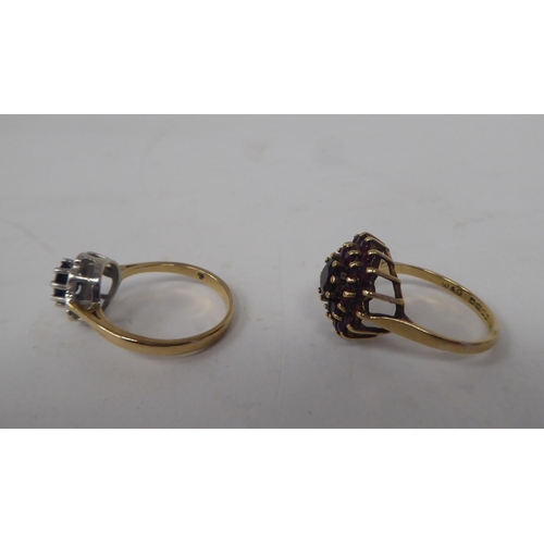 207 - Six white and gold rings, set with various stones