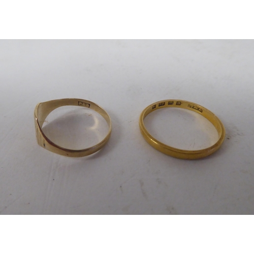 208 - Six white and gold rings, set with various stones