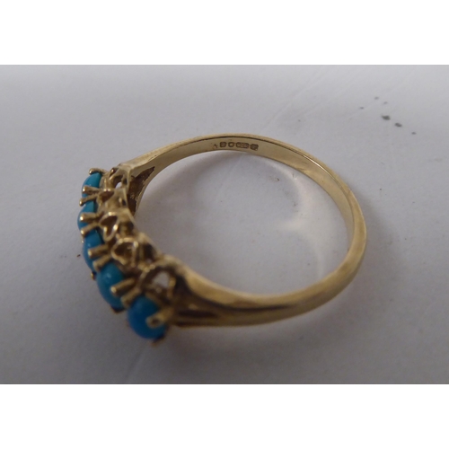 208 - Six white and gold rings, set with various stones